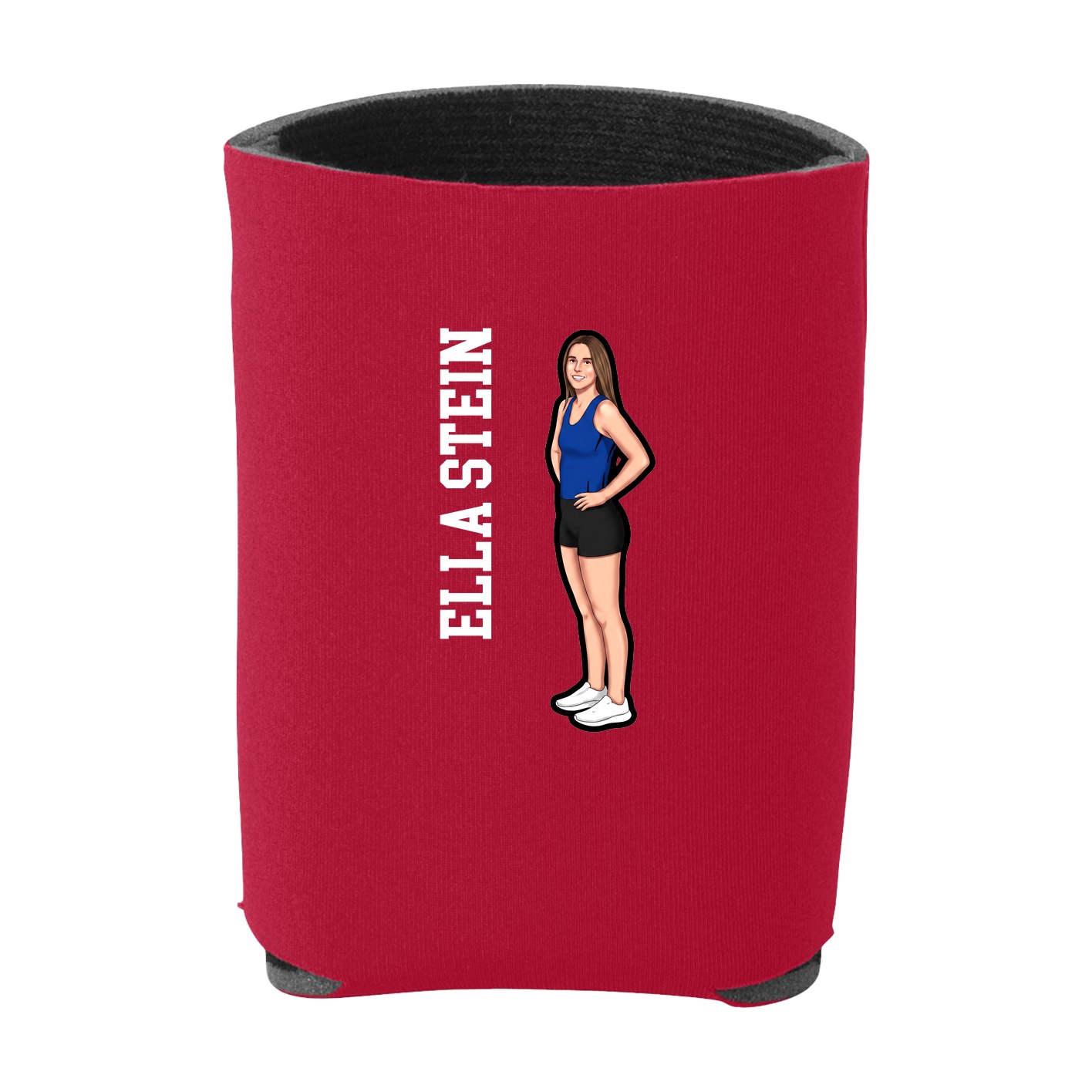 Can Holder — Name Vertical in Red
