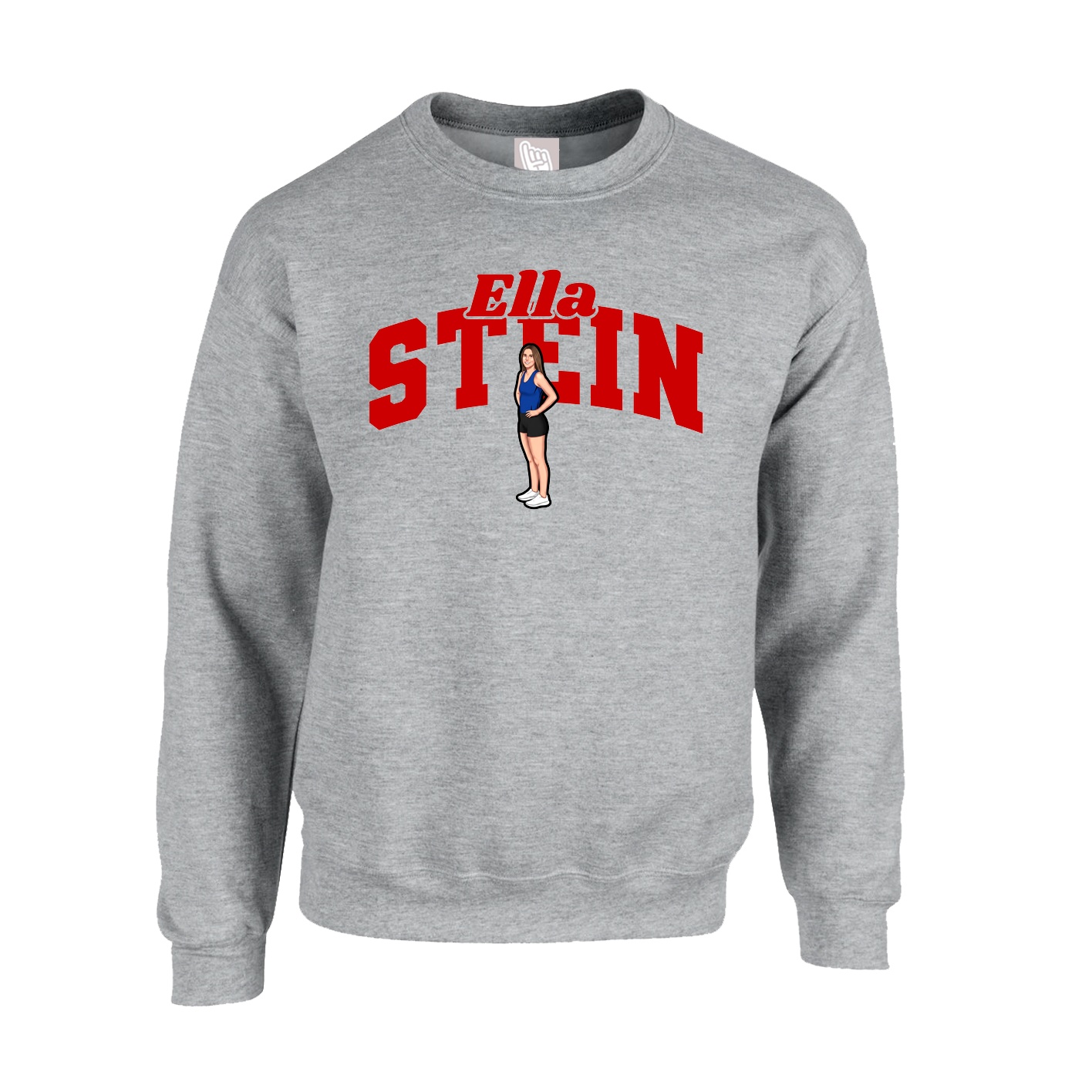 Fleece Crew — Signature Arch in Grey