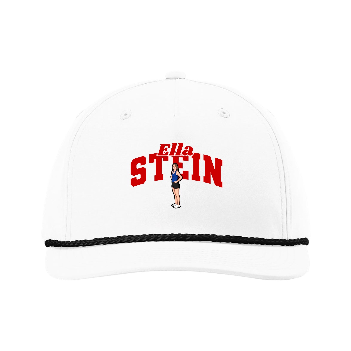 Five-Panel Classic Rope Cap — Signature Arch in White