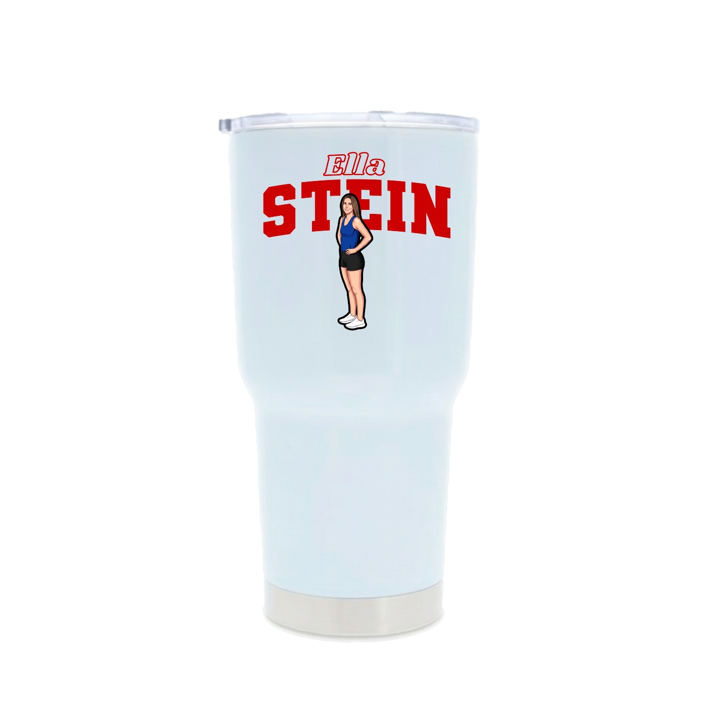 30oz Stainless Steel Tumbler — Name Arch in White