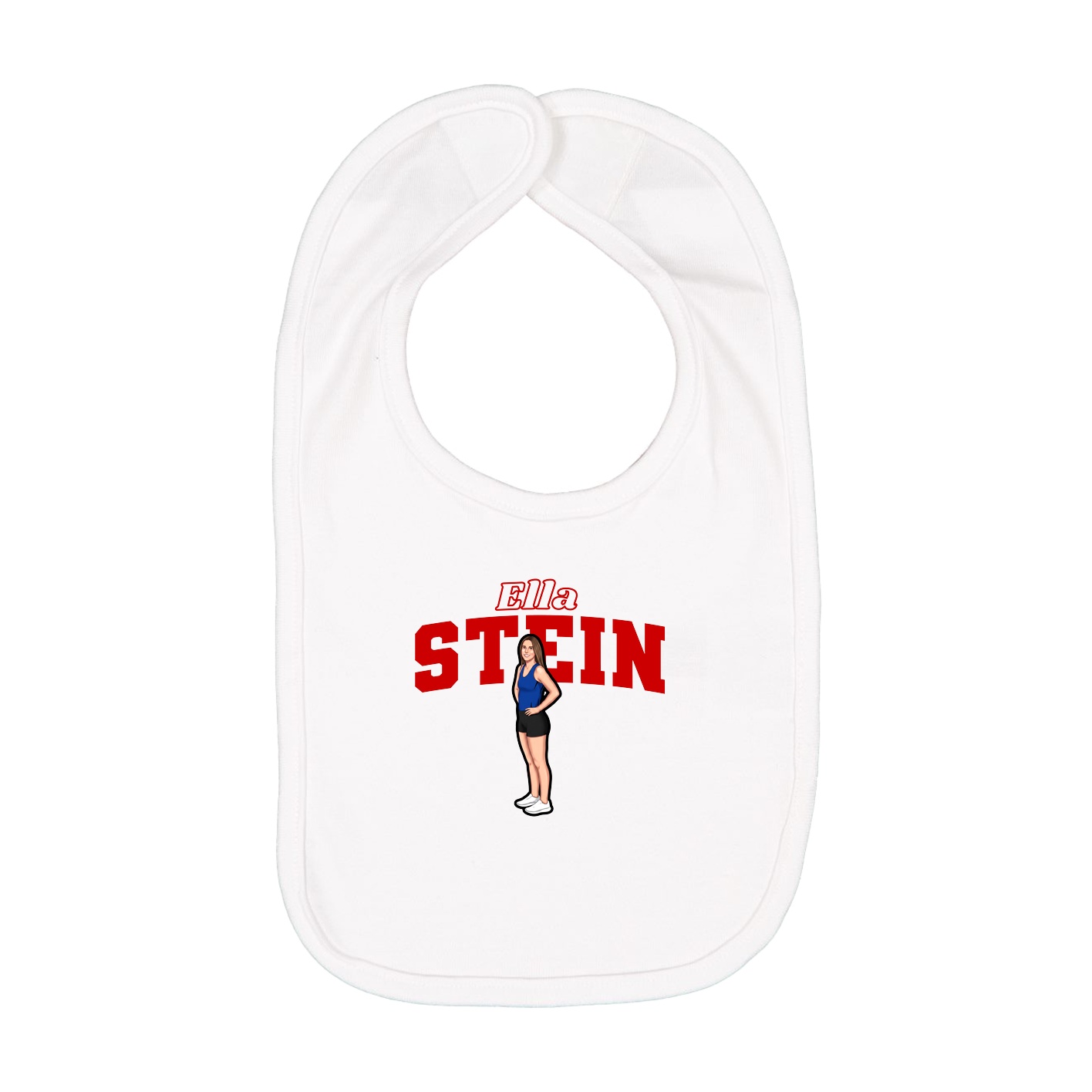 Infant Bib — Name Arch in White
