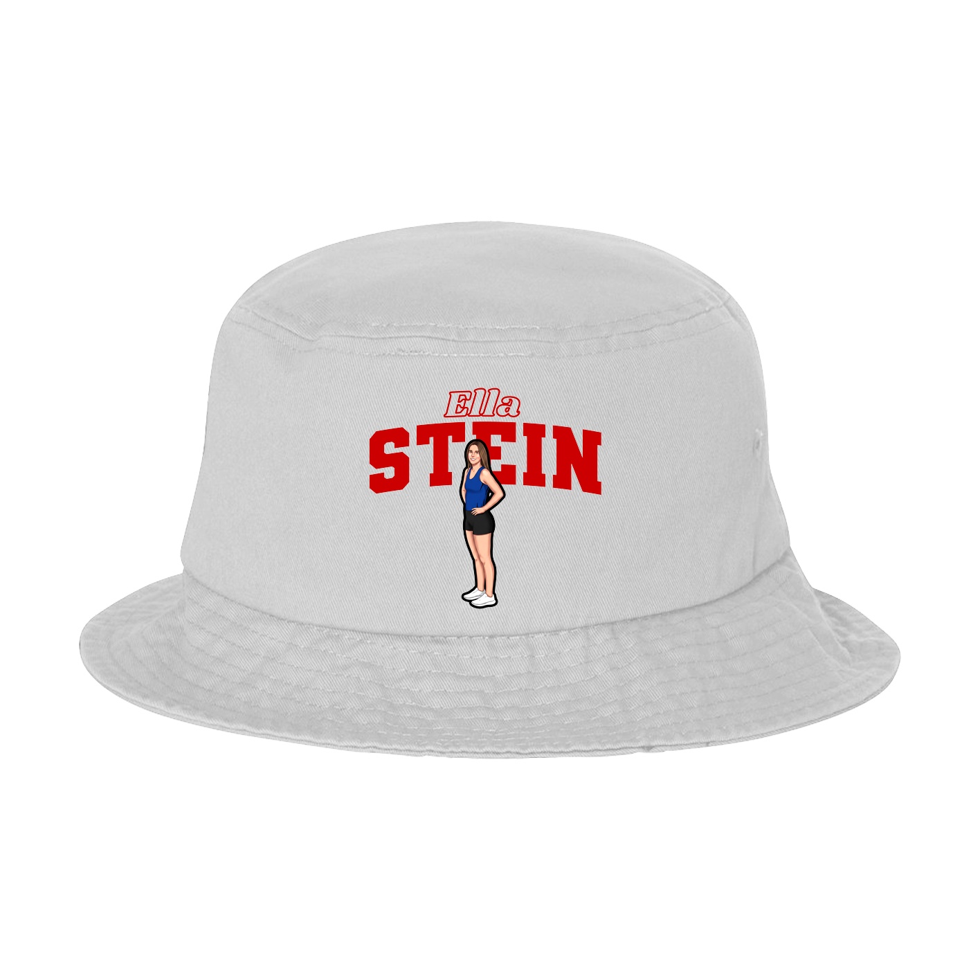 Bucket Cap — Name Arch in White