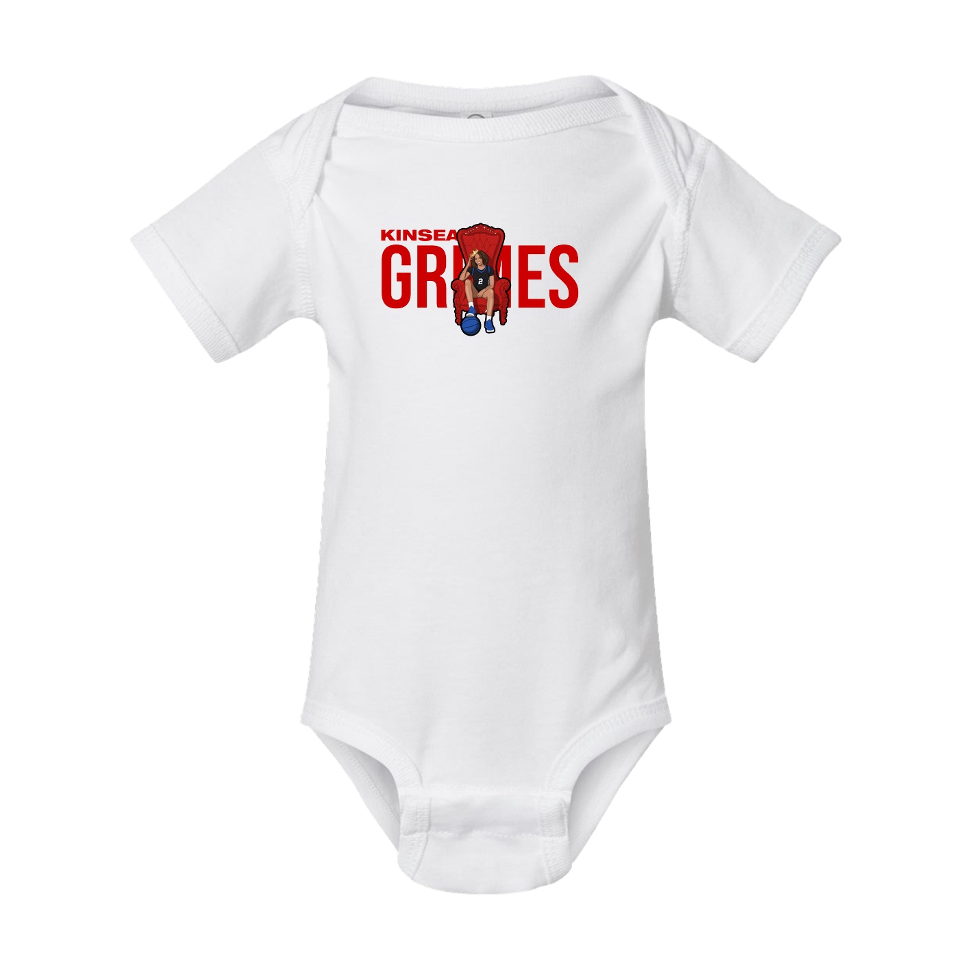 Baby Onesie — Player Name in White