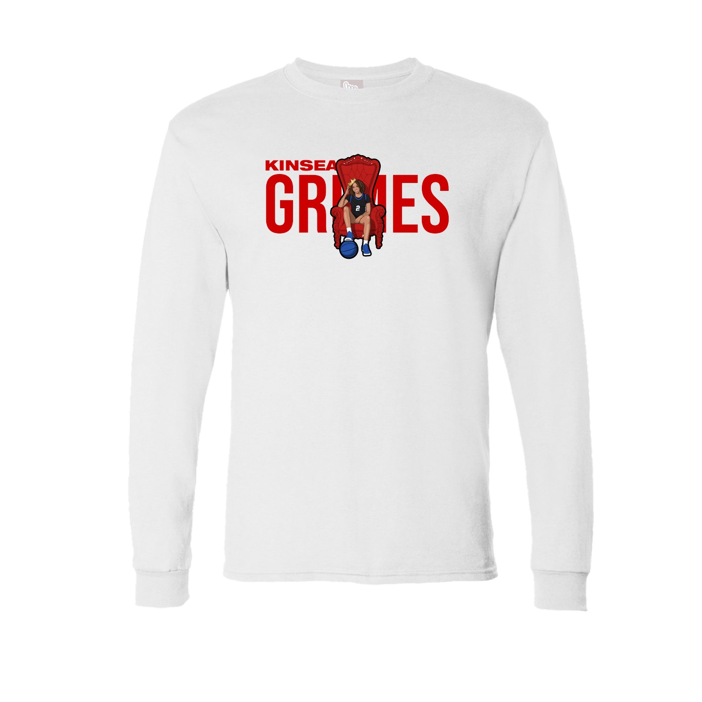 Long Sleeve Tee — Player Name in White