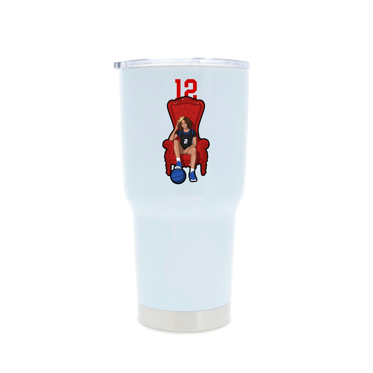 30oz Stainless Steel Tumbler — Number Top in White