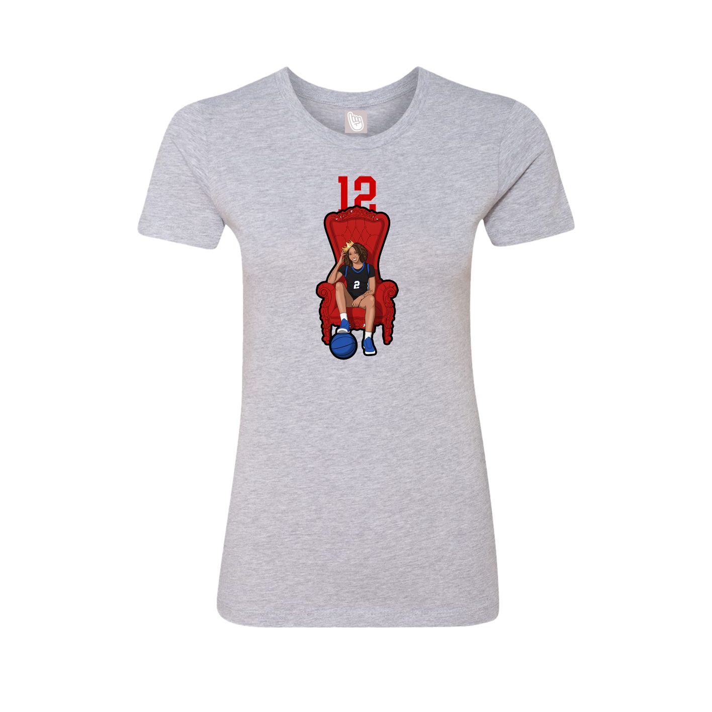 Fitted Women's Tee — Number Top in Grey
