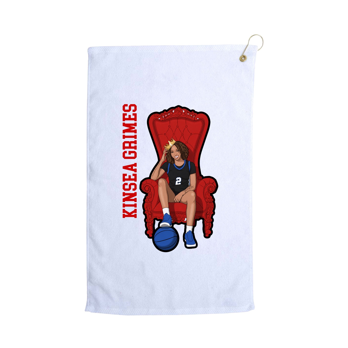 Golf Towel — Name Vertical in White