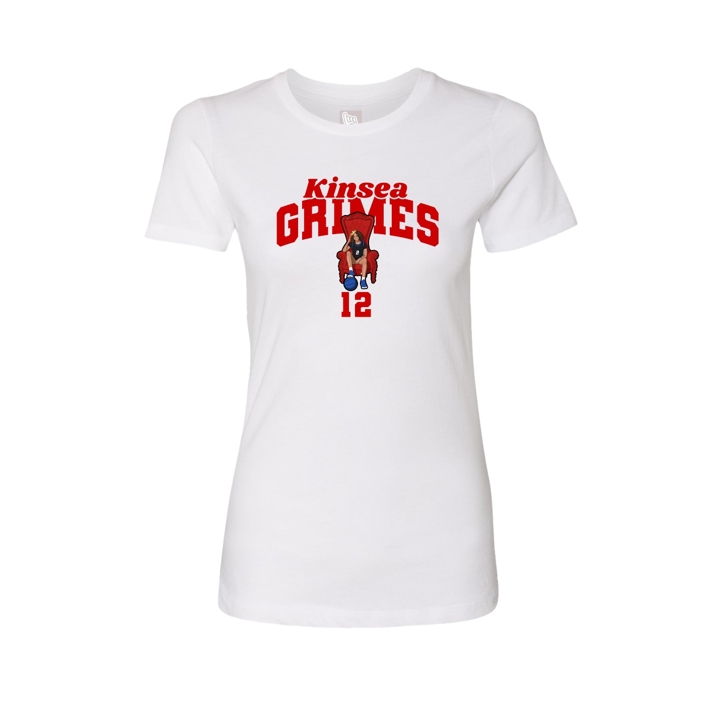 Fitted Women's Tee — Signature Arch in White