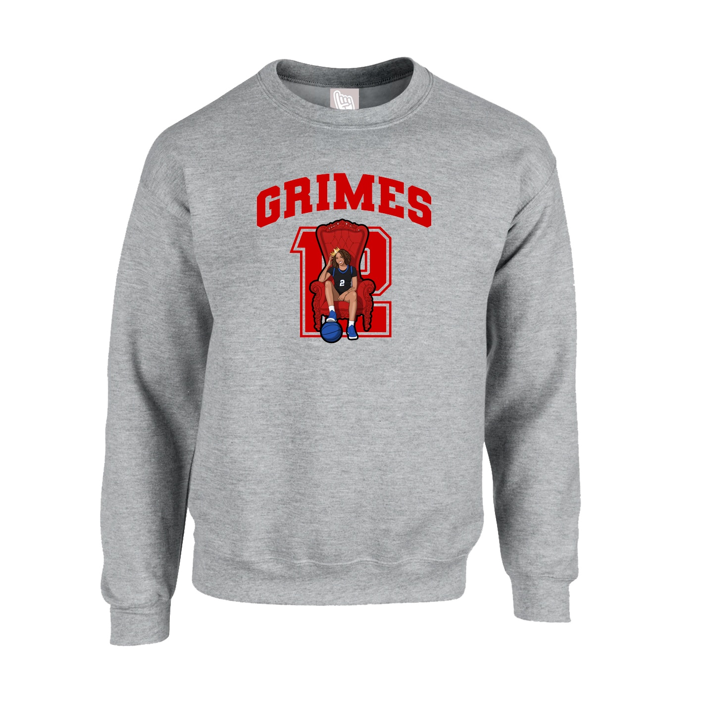 Fleece Crew — Number in Grey