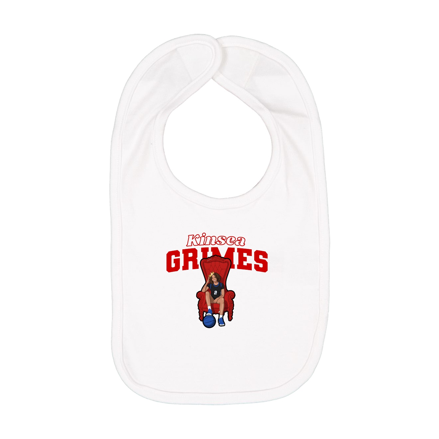 Infant Bib — Name Arch in White