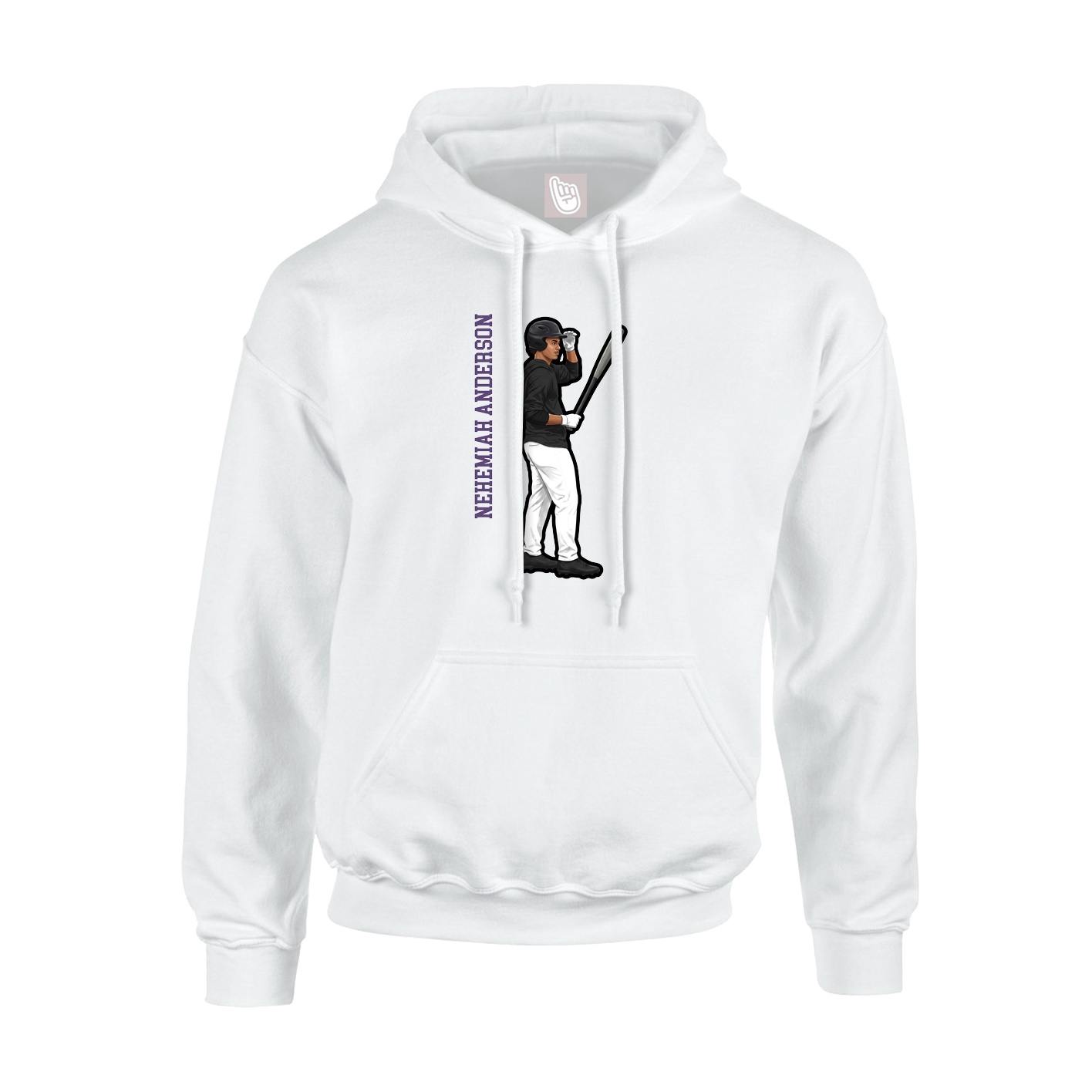 Hoodie — Name Vertical in White