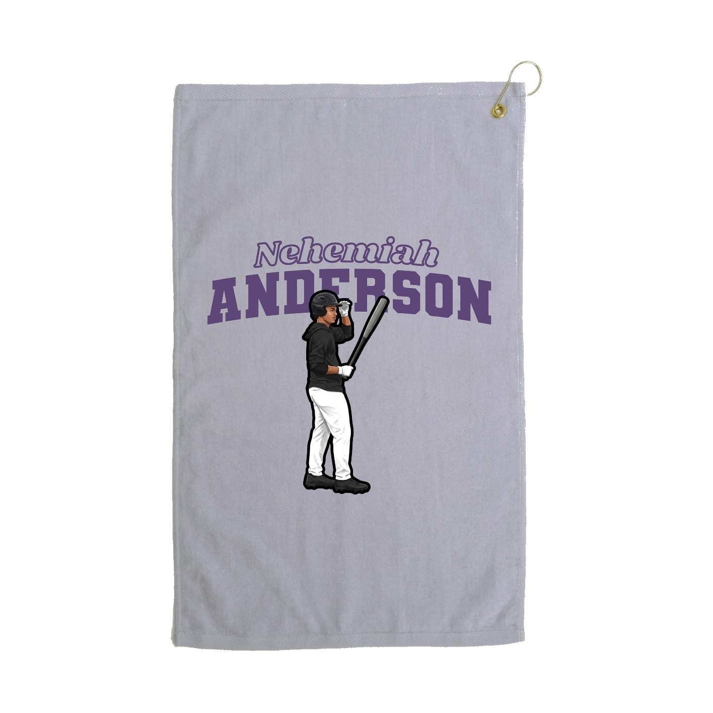 Golf Towel — Name Arch in Grey