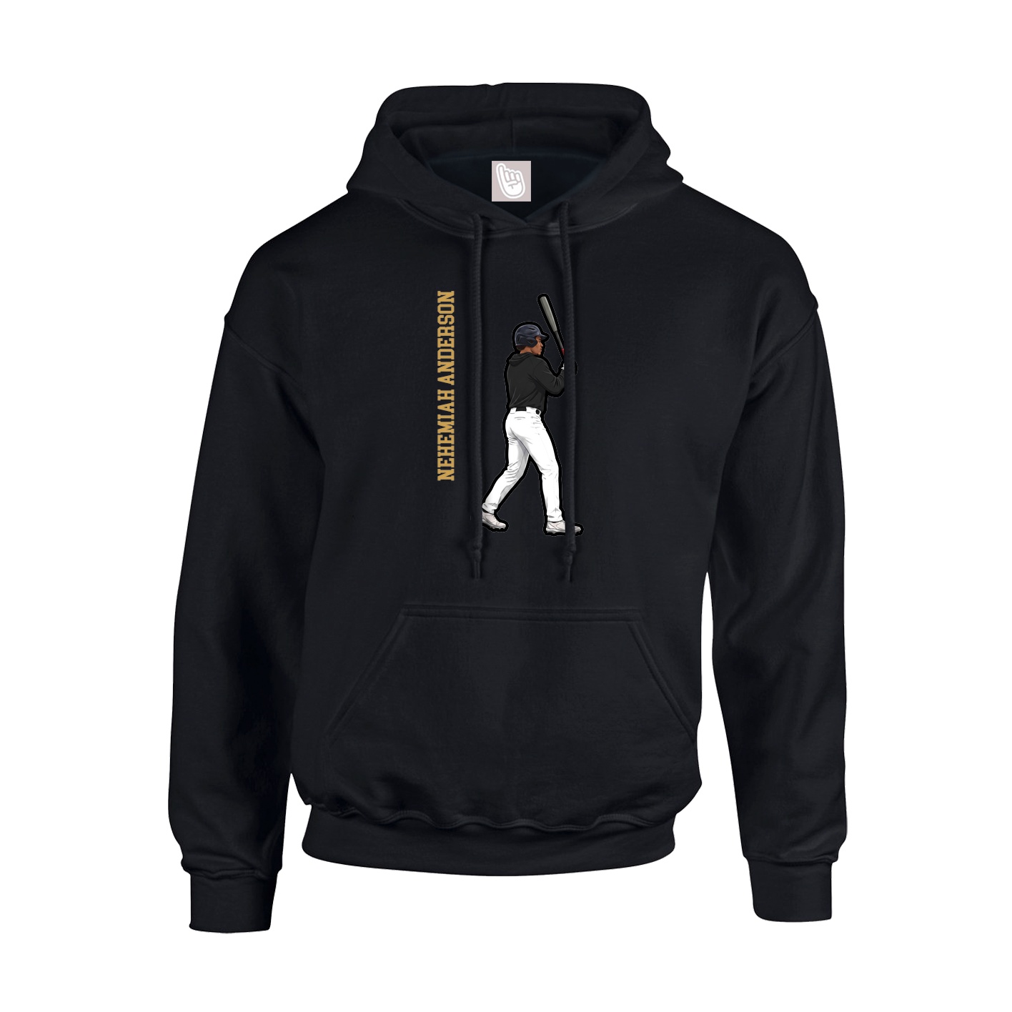 Youth Hoodie — Name Vertical in Black