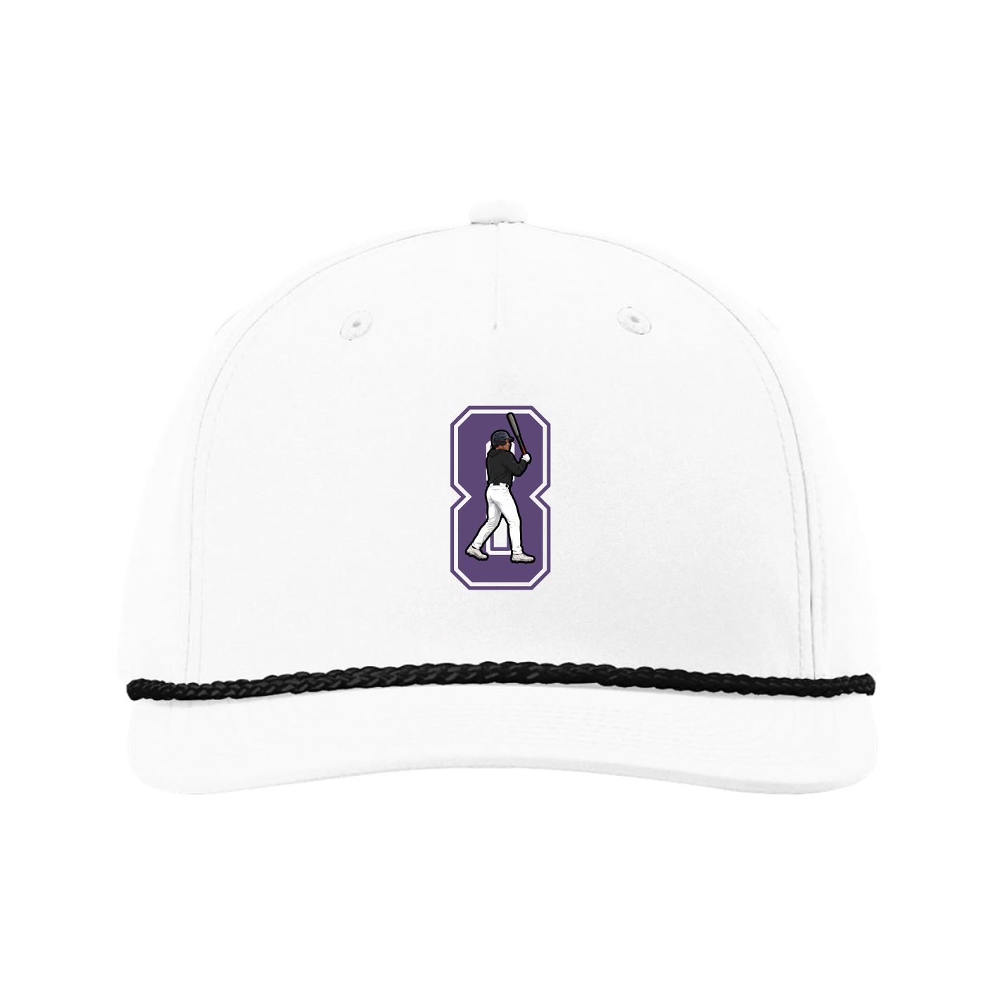 Five-Panel Classic Rope Cap — Number in White