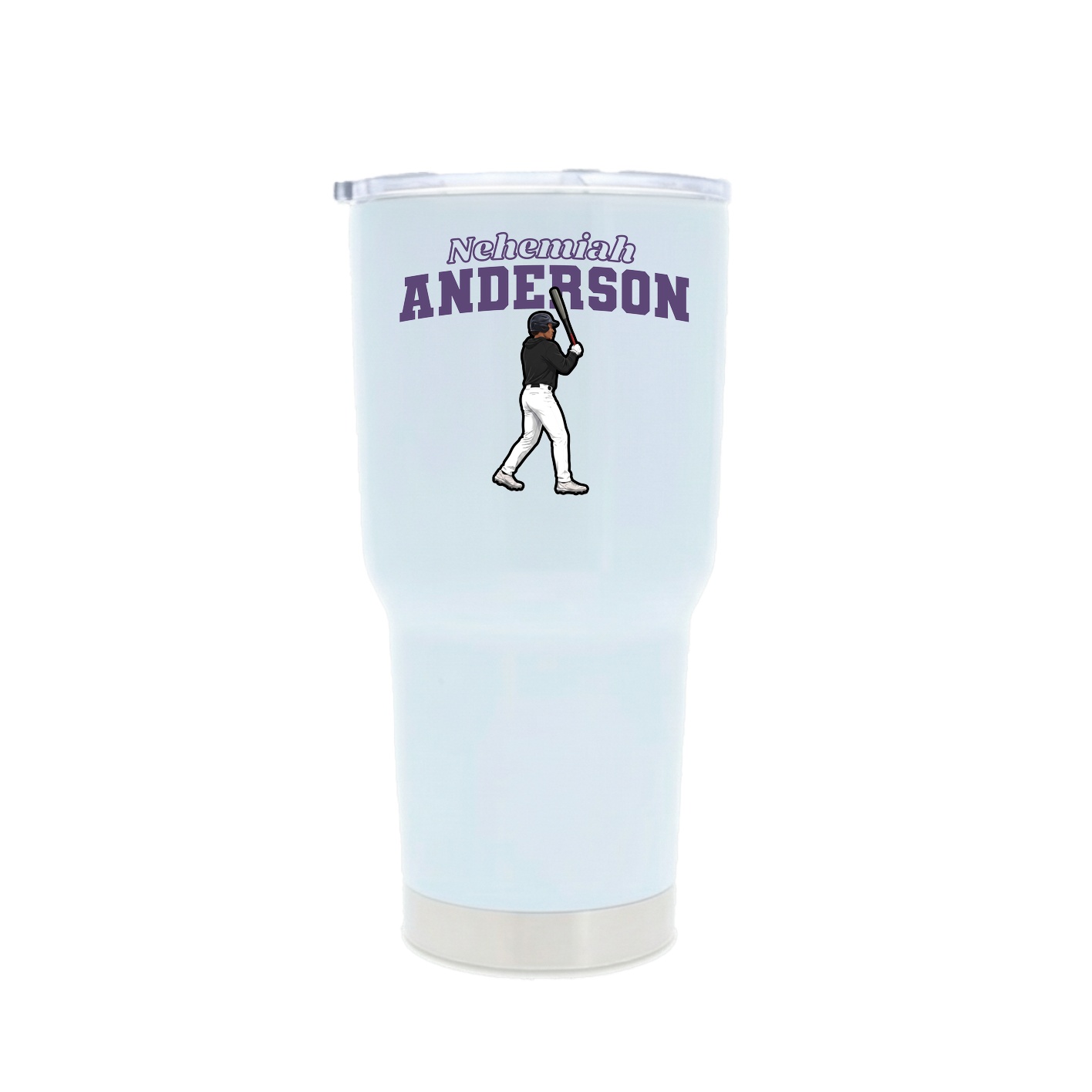 30oz Stainless Steel Tumbler — Name Arch in White