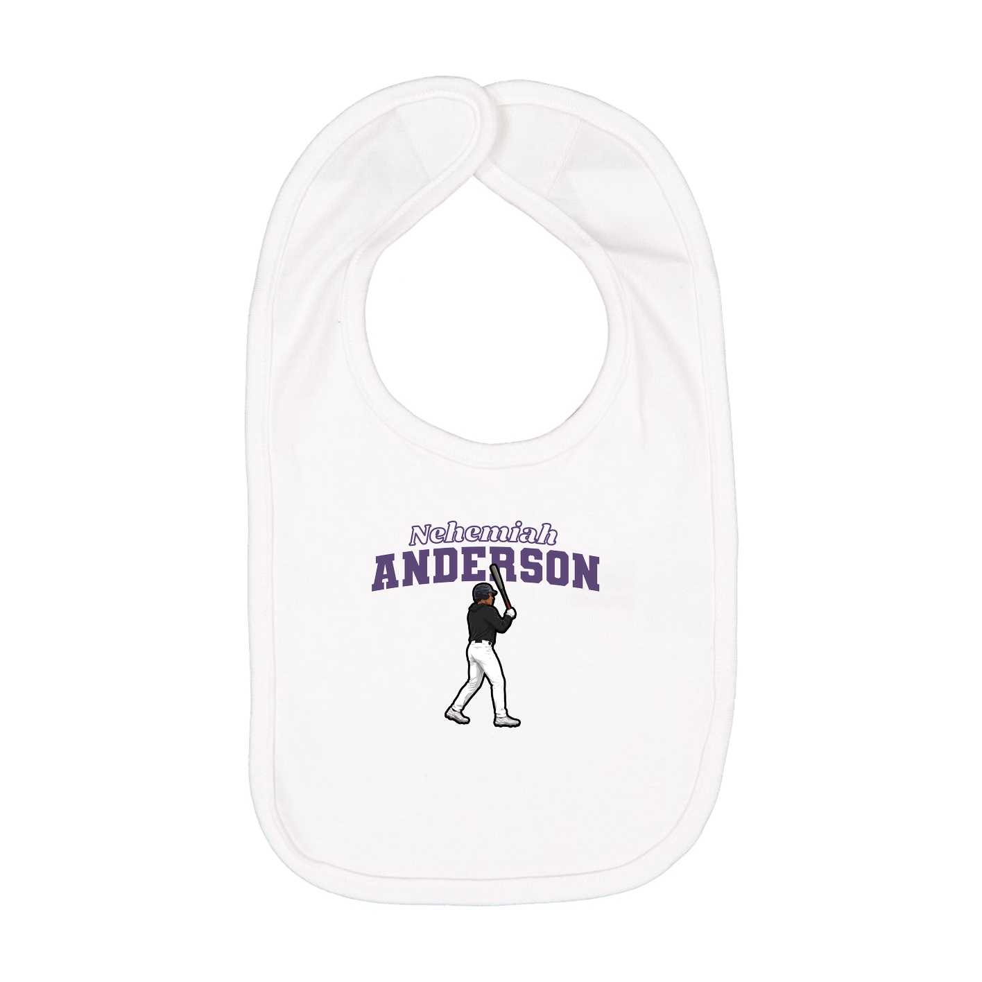 Infant Bib — Name Arch in White