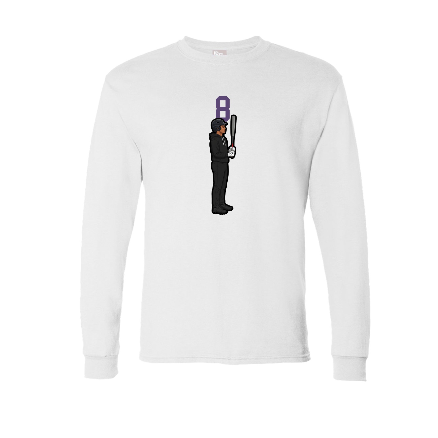 Long Sleeve Tee — Number Top in White