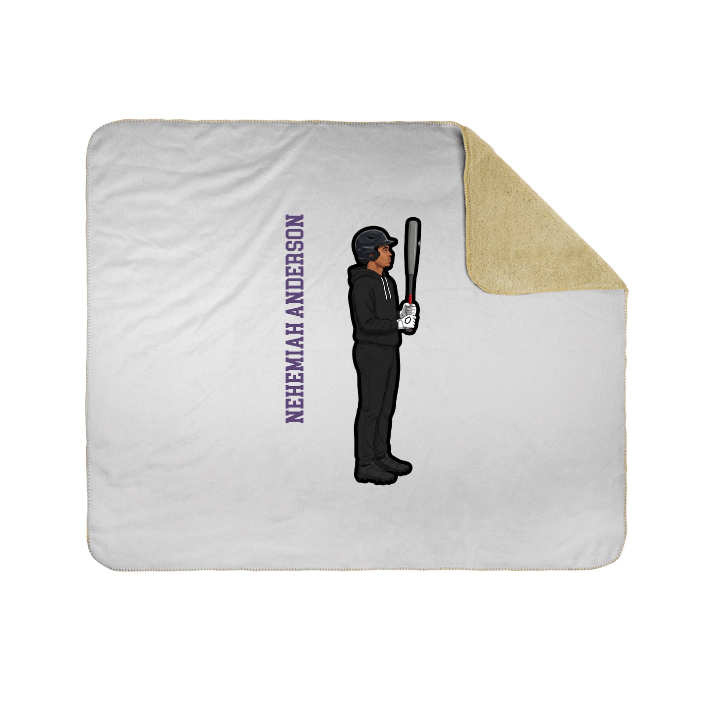 Throw Blanket — Name Vertical in White