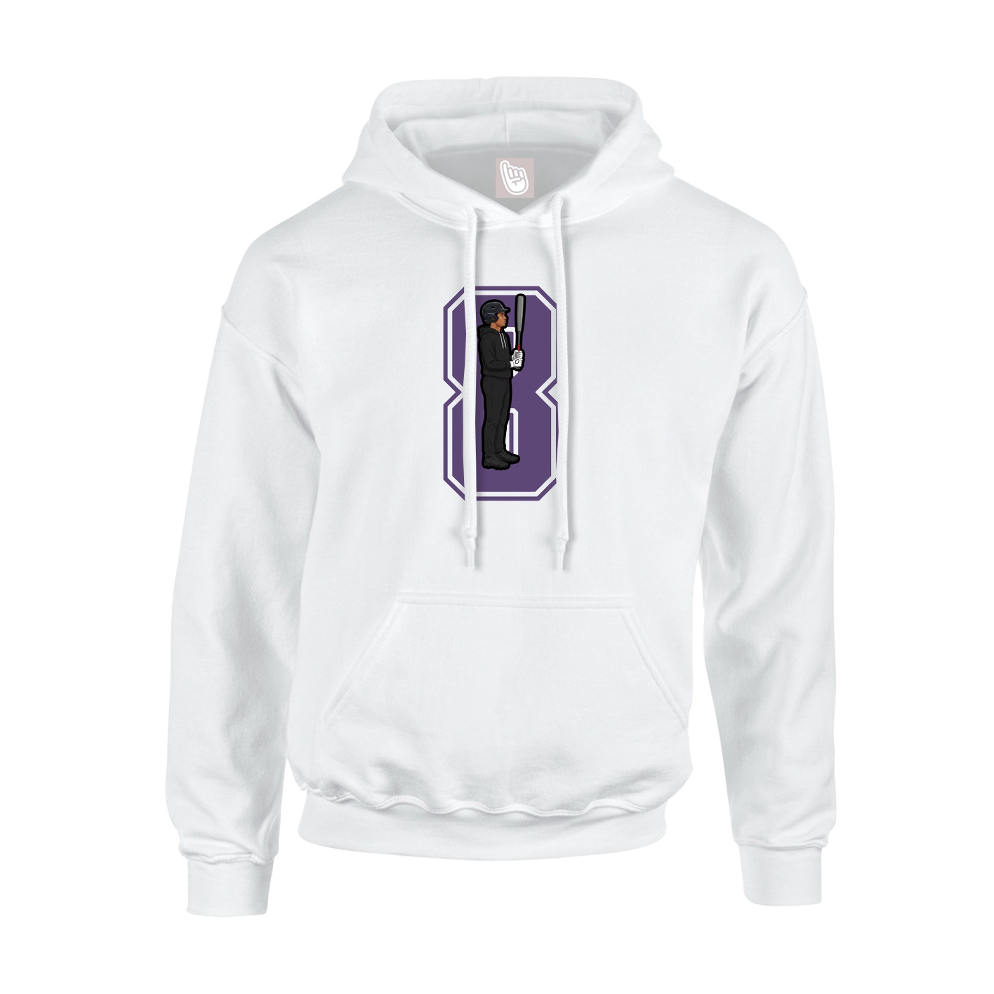 Youth Hoodie — Number in White
