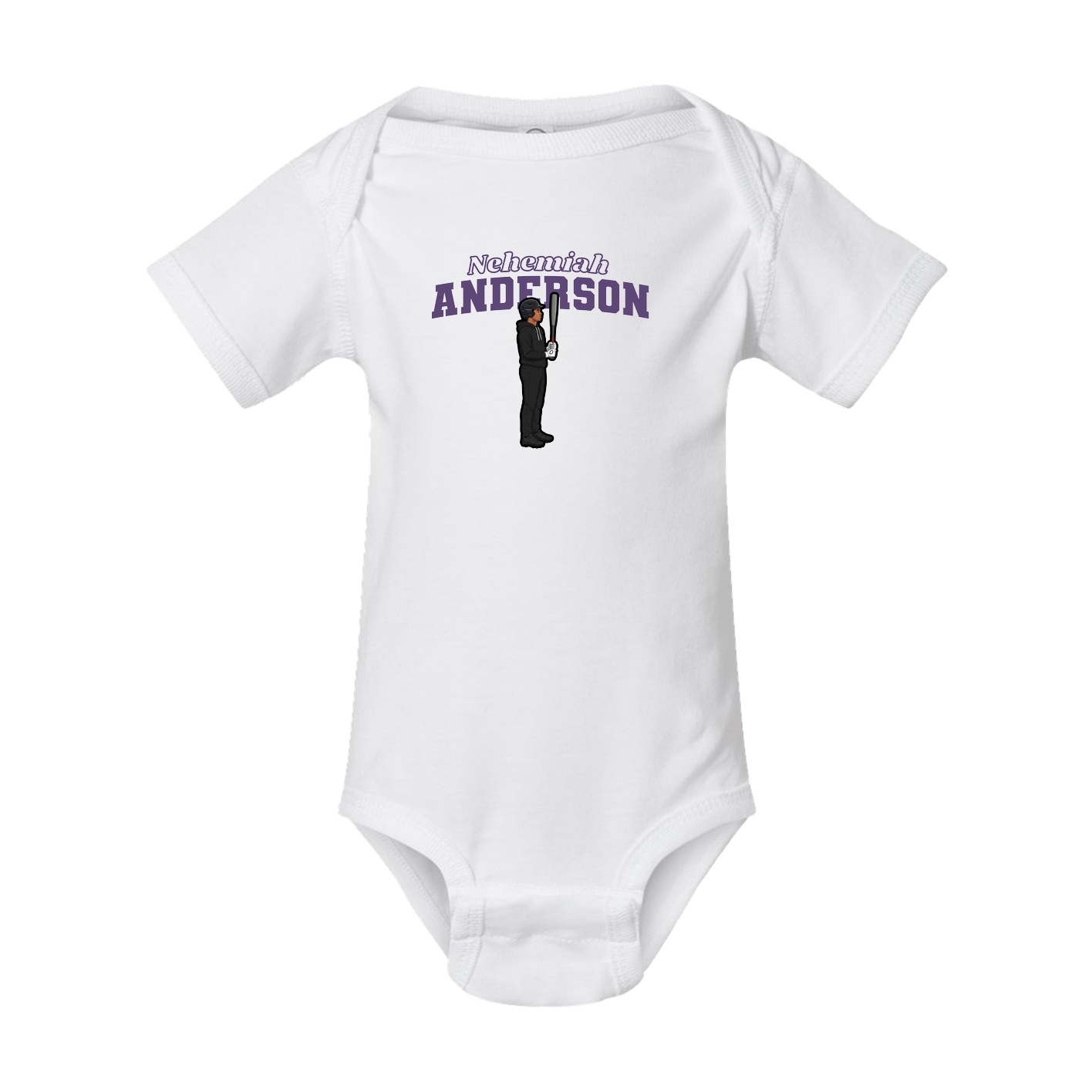 Baby Onesie — Name Arch in White