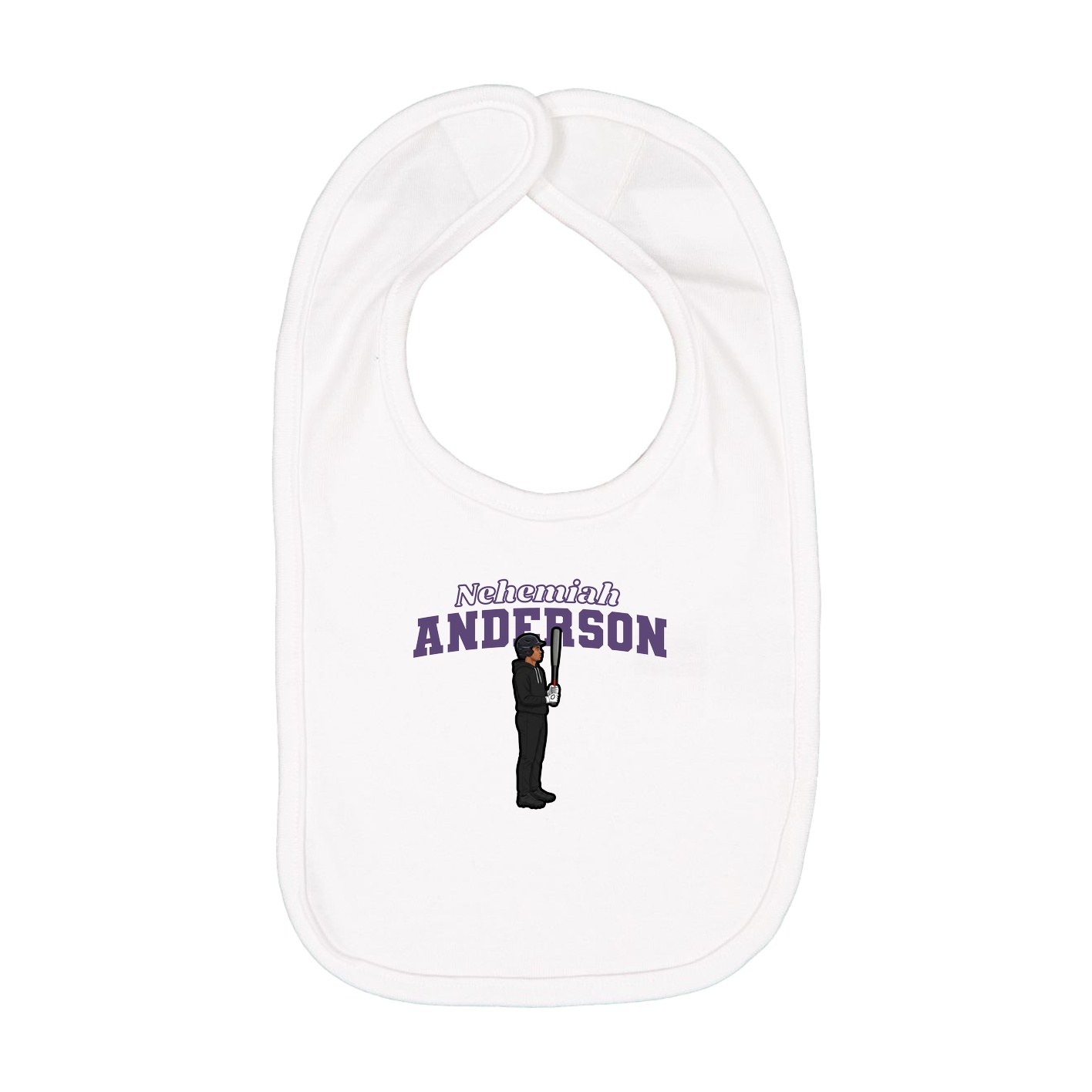 Infant Bib — Name Arch in White