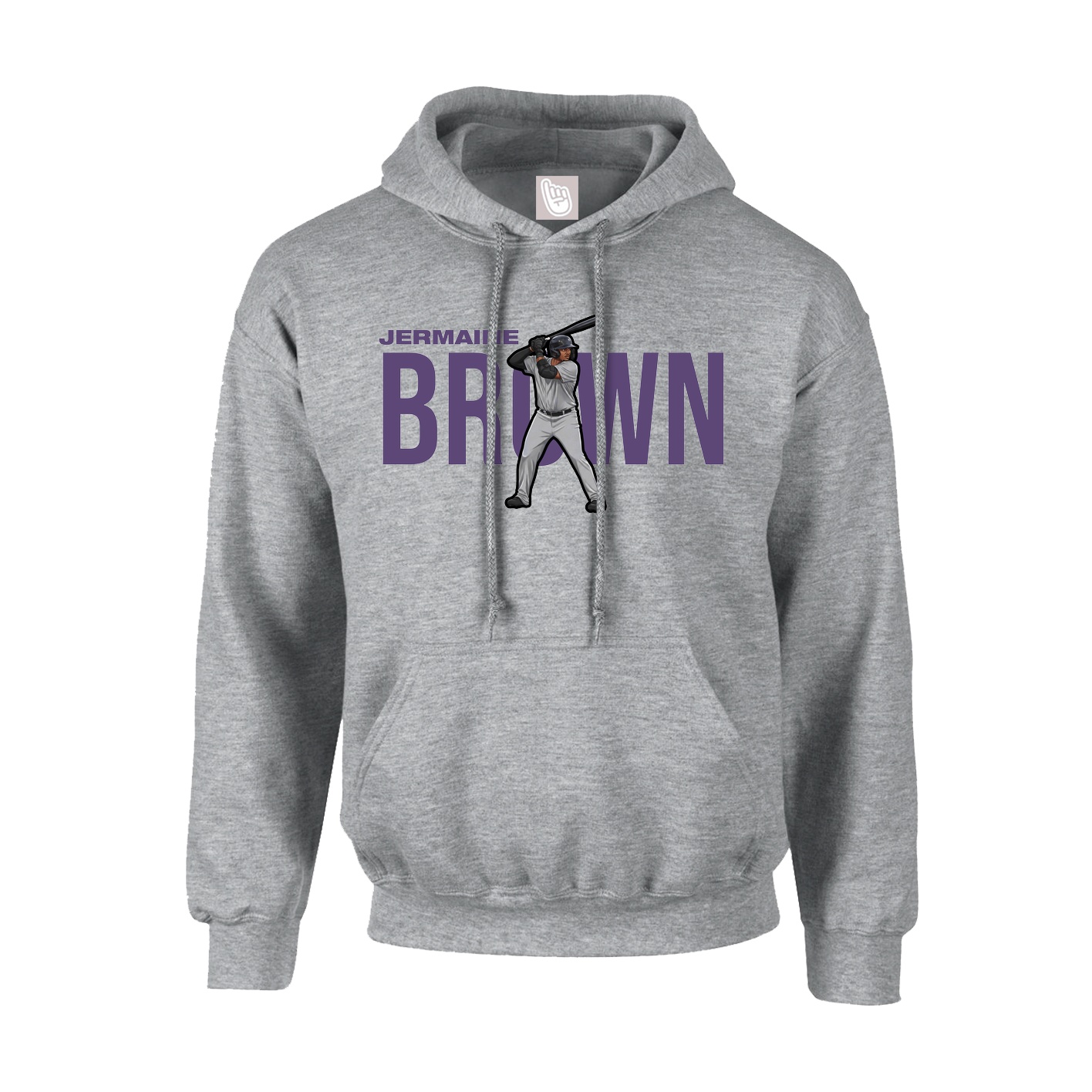 Youth Hoodie — Player Name in Grey