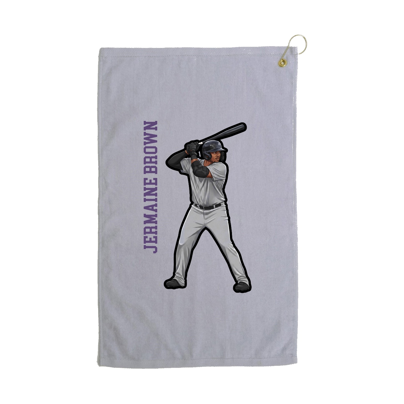 Golf Towel — Name Vertical in Grey