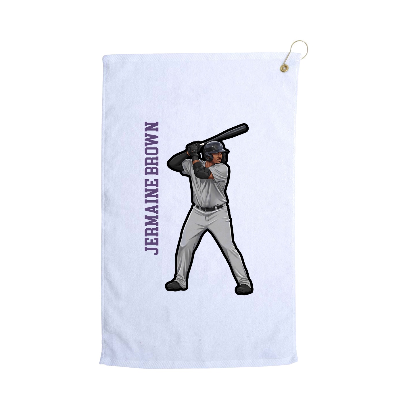 Golf Towel — Name Vertical in White