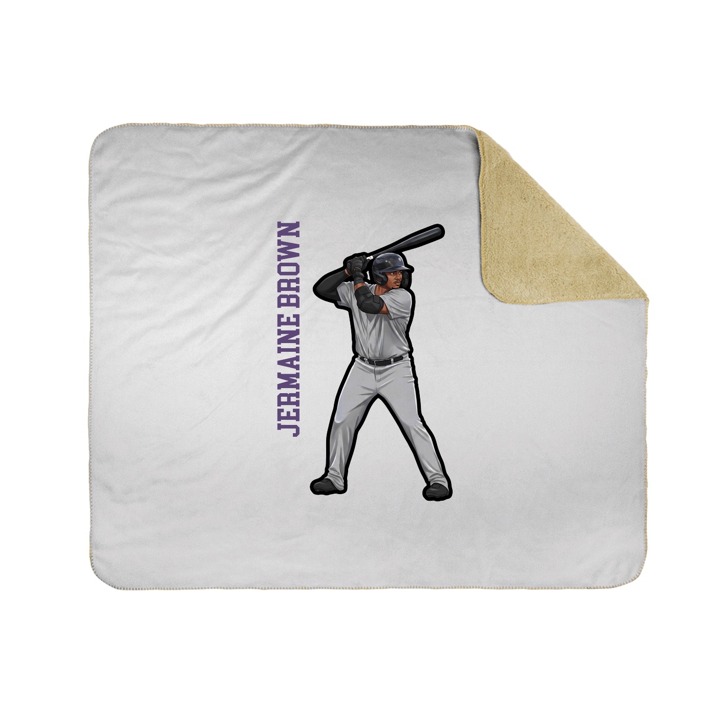 Throw Blanket — Name Vertical in White