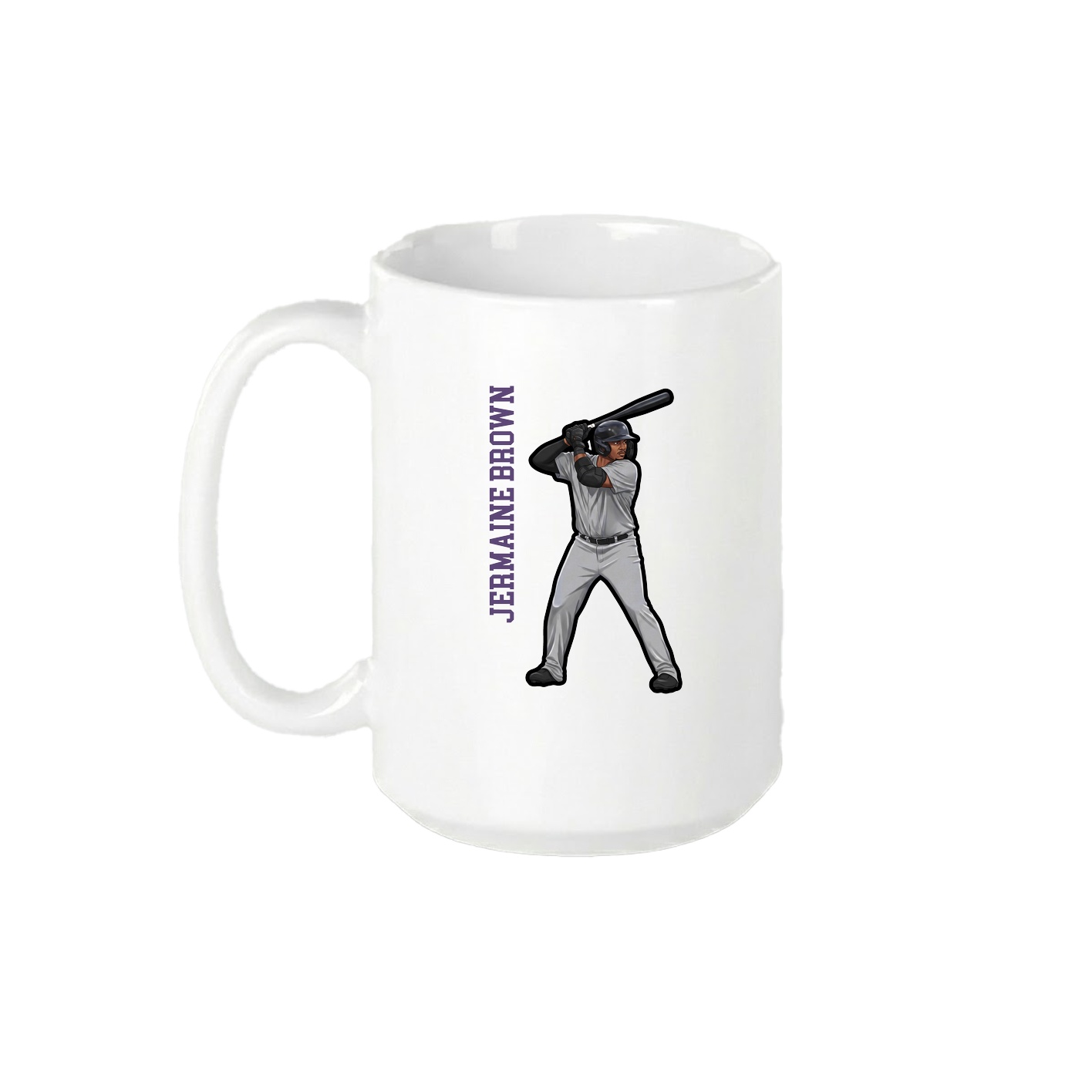 15oz Coffee Mug — Name Vertical in White