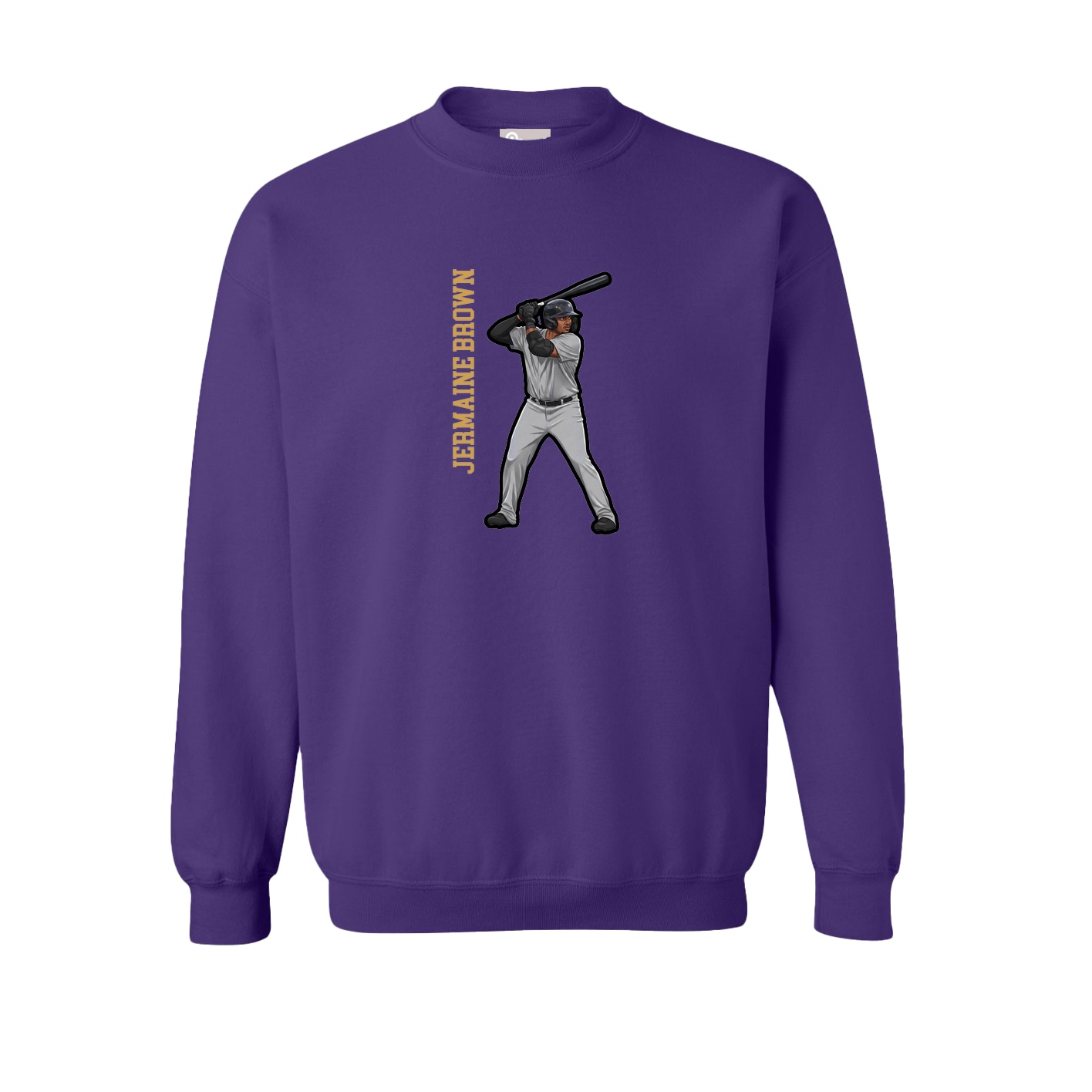 Fleece Crew — Name Vertical in Purple