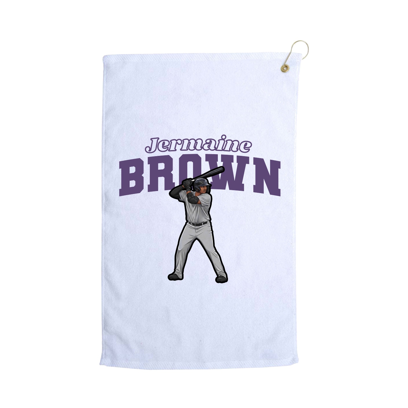 Golf Towel — Name Arch in White
