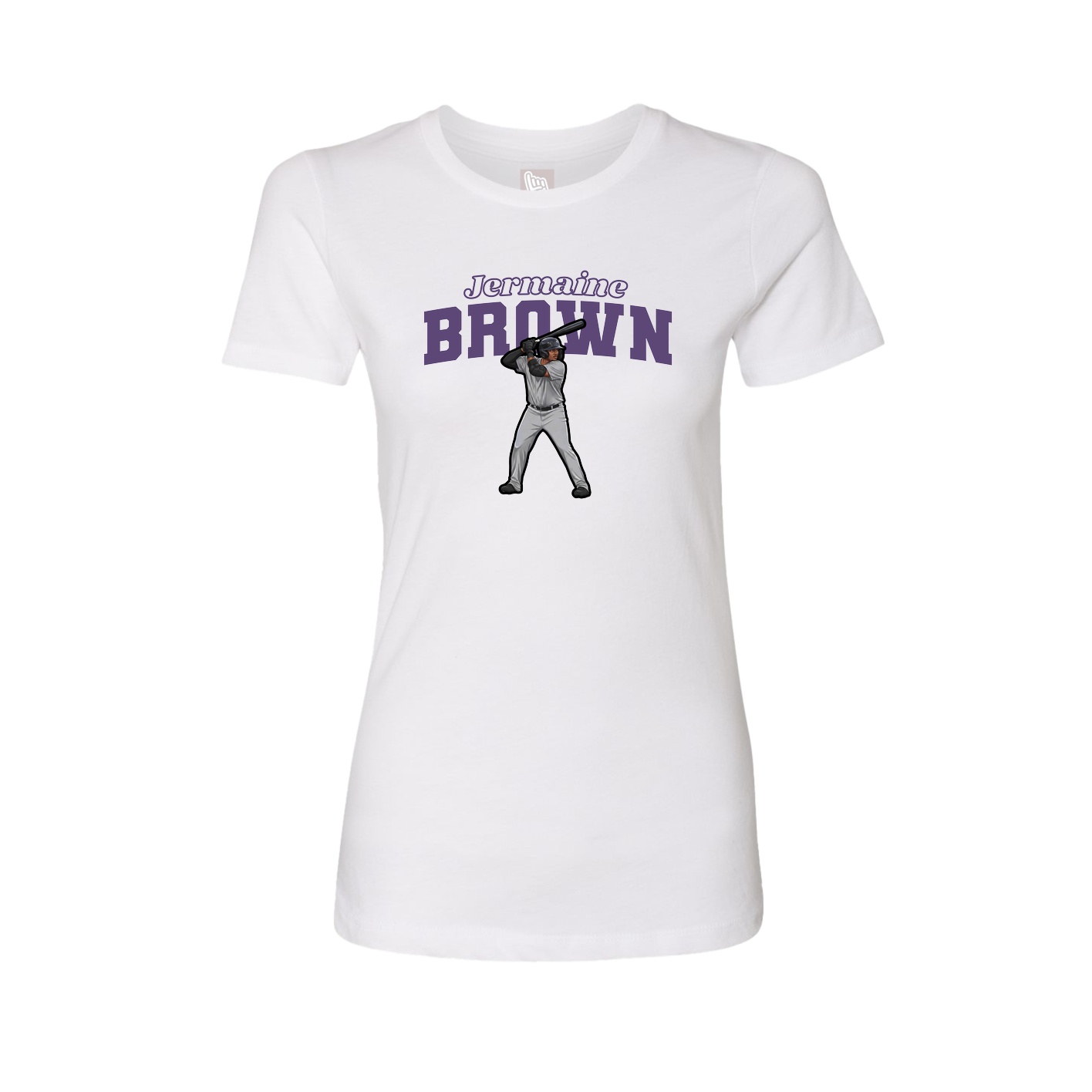 Fitted Women's Tee — Name Arch in White