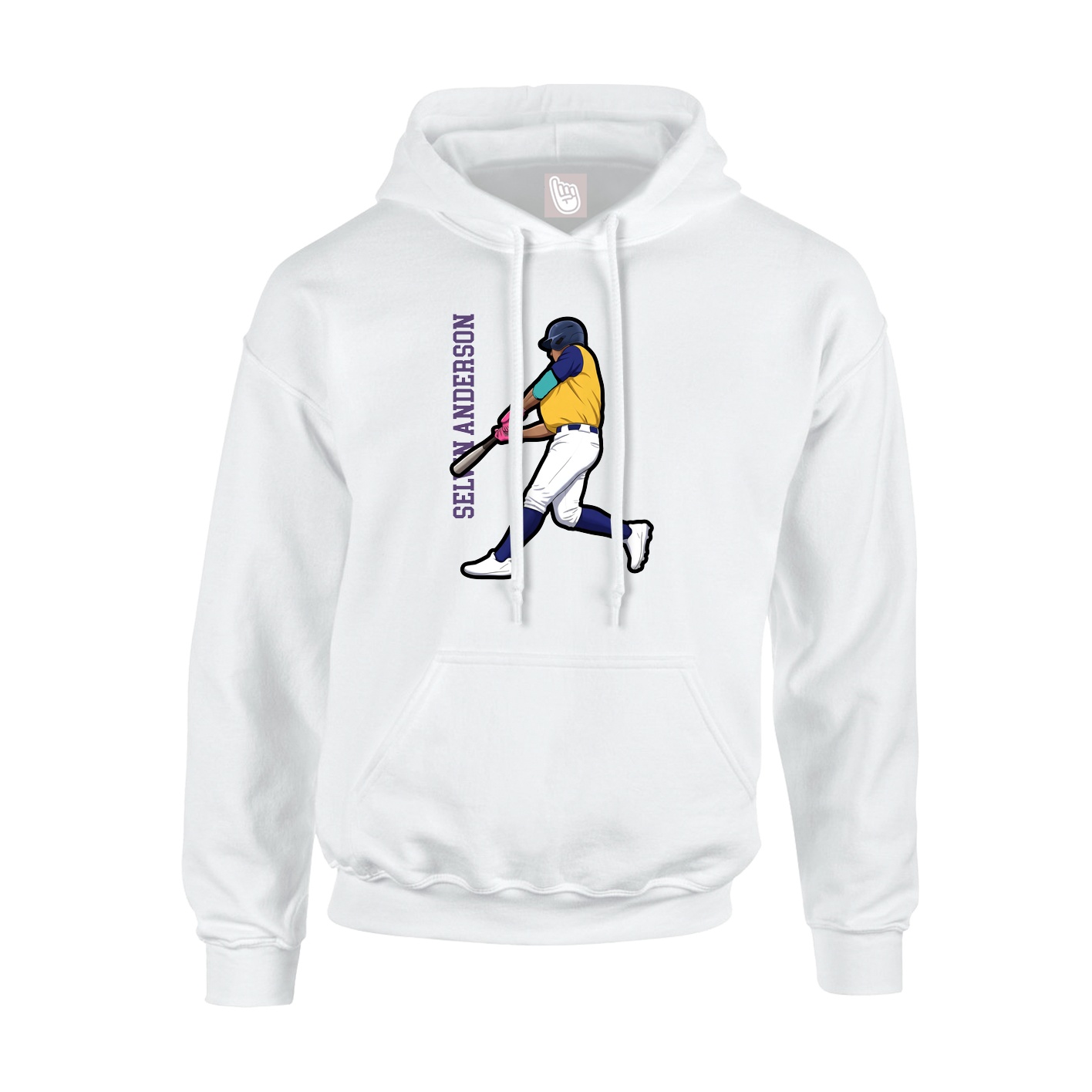 Hoodie — Name Vertical in White