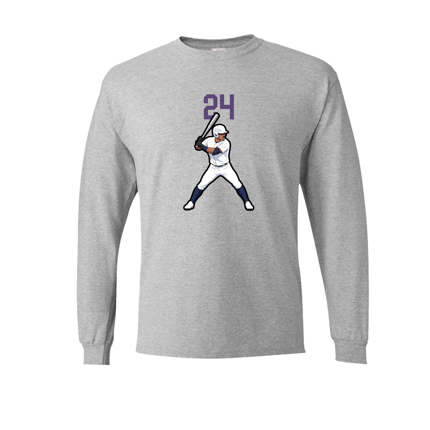 Long Sleeve Tee — Number Top in Grey