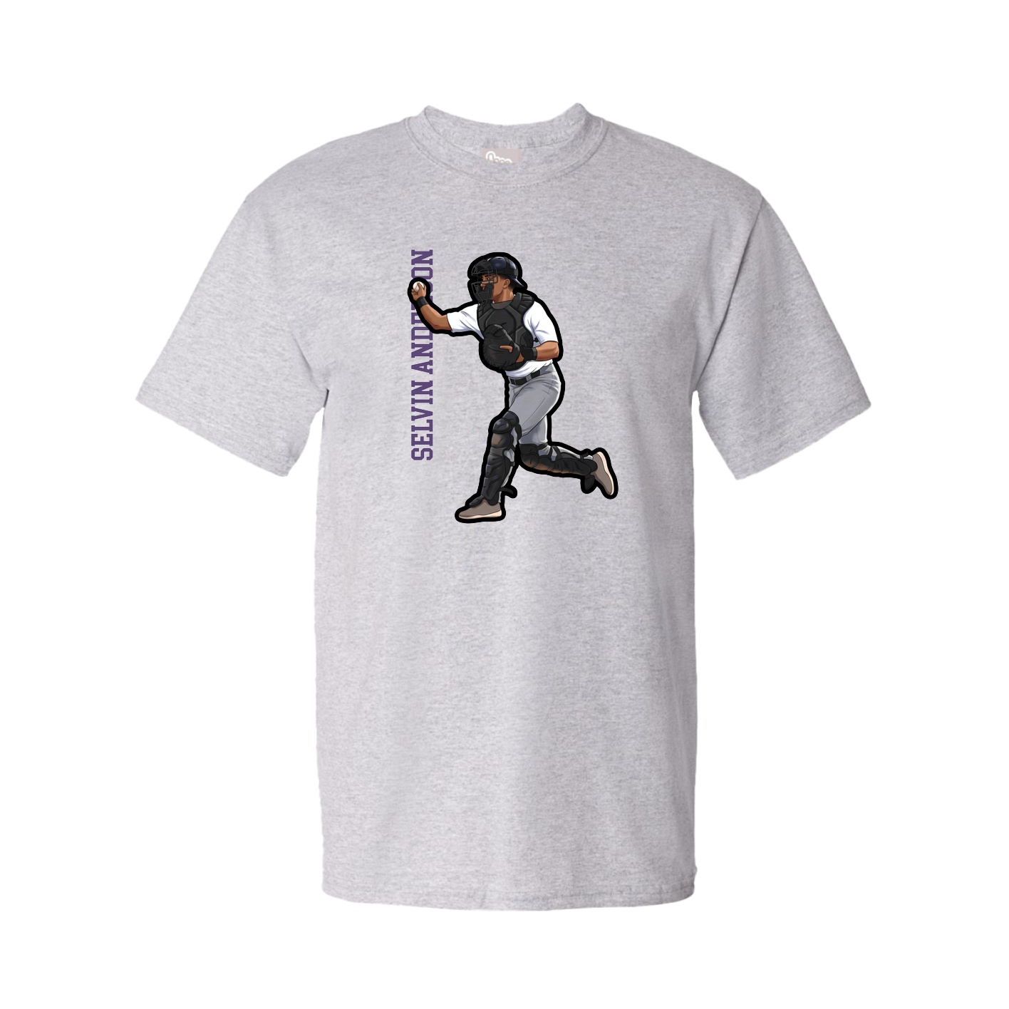 Tee — Name Vertical in Grey