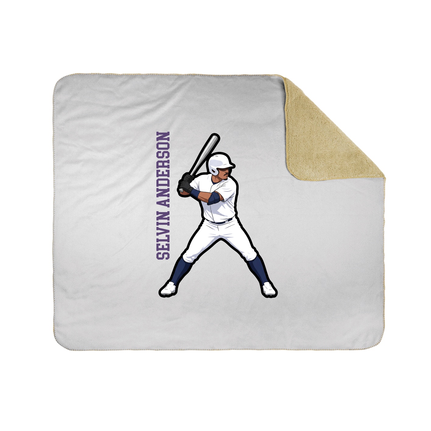 Throw Blanket — Name Vertical in White