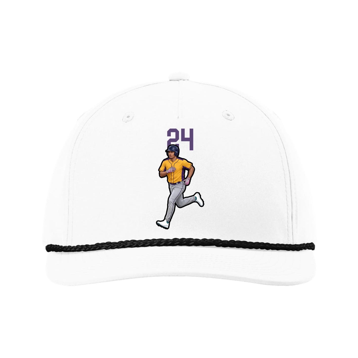 Five-Panel Classic Rope Cap — Number Top in White