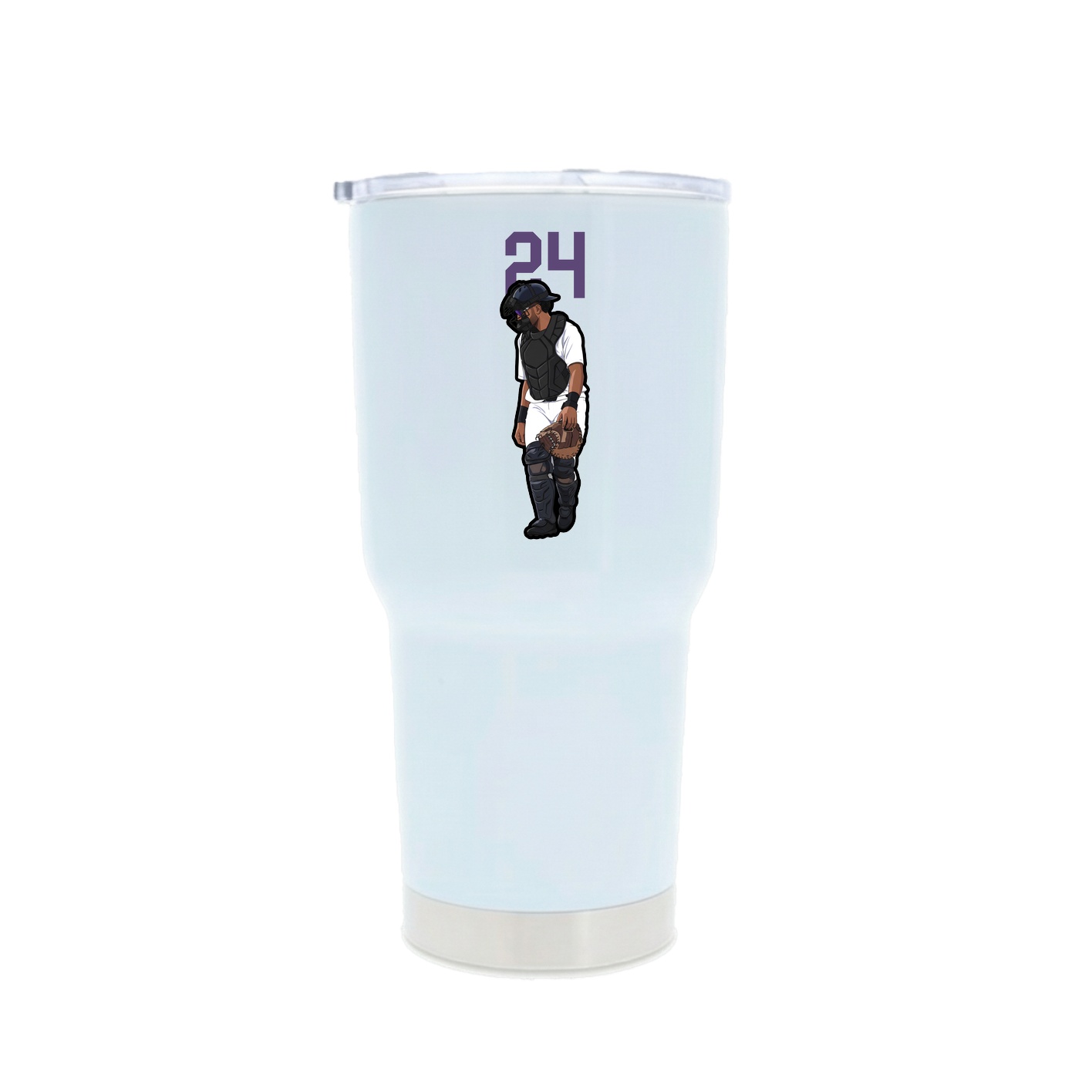 30oz Stainless Steel Tumbler — Number Top in White