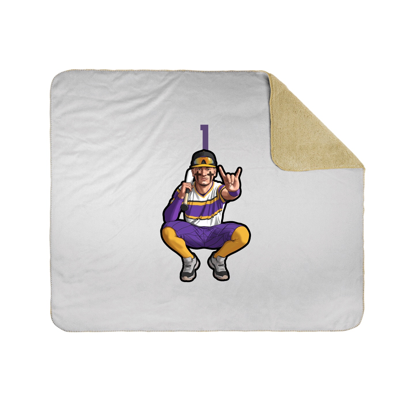 Throw Blanket — Number Top in White