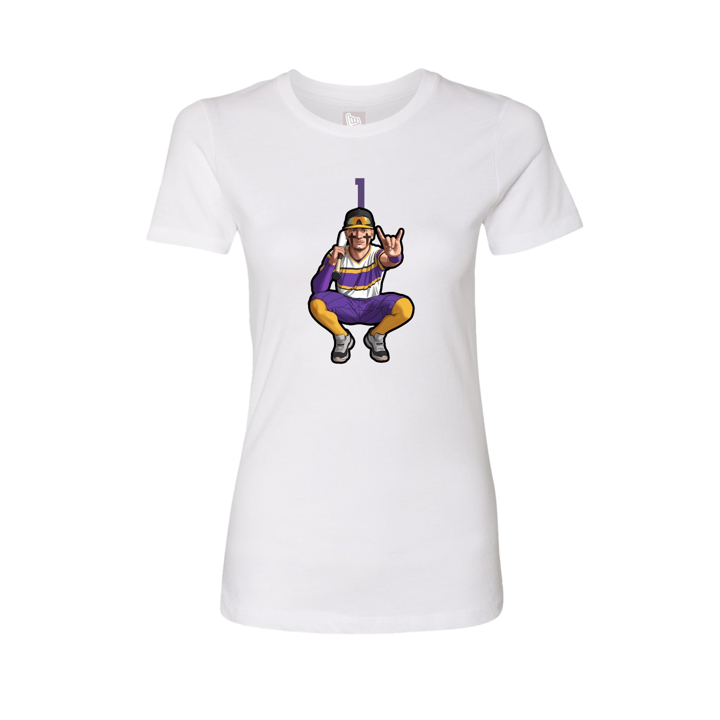 Fitted Women's Tee — Number Top in White