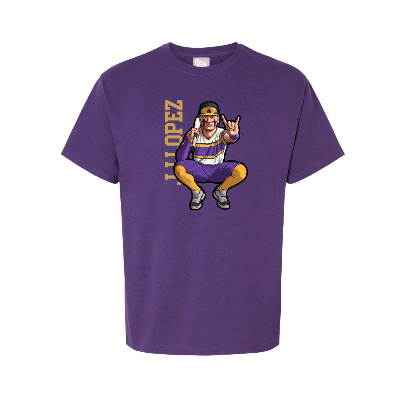 Tee — Name Vertical in Purple
