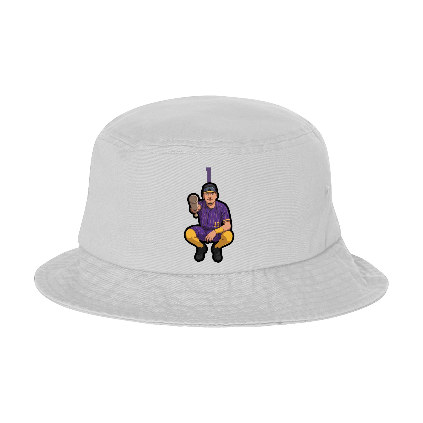 Bucket Cap — Number Top in White