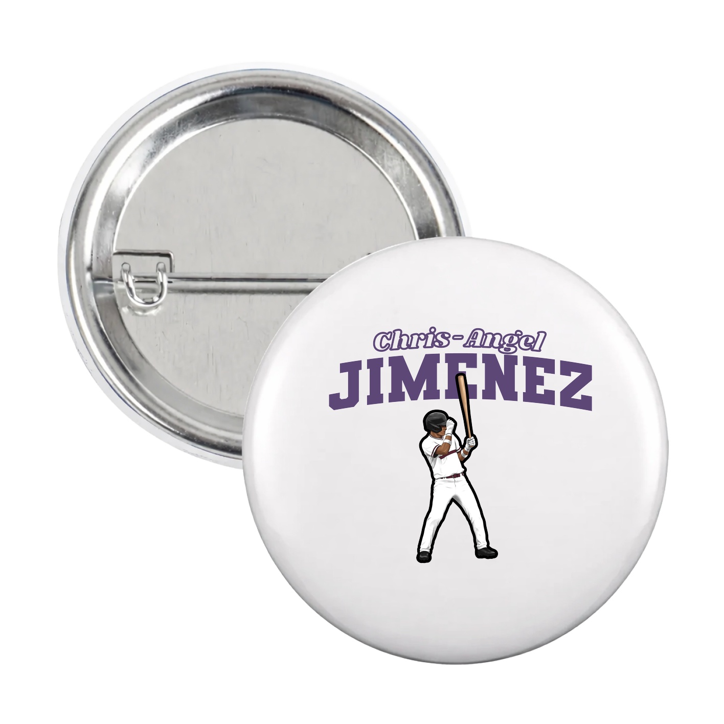 Game Day Button — Name Arch in White
