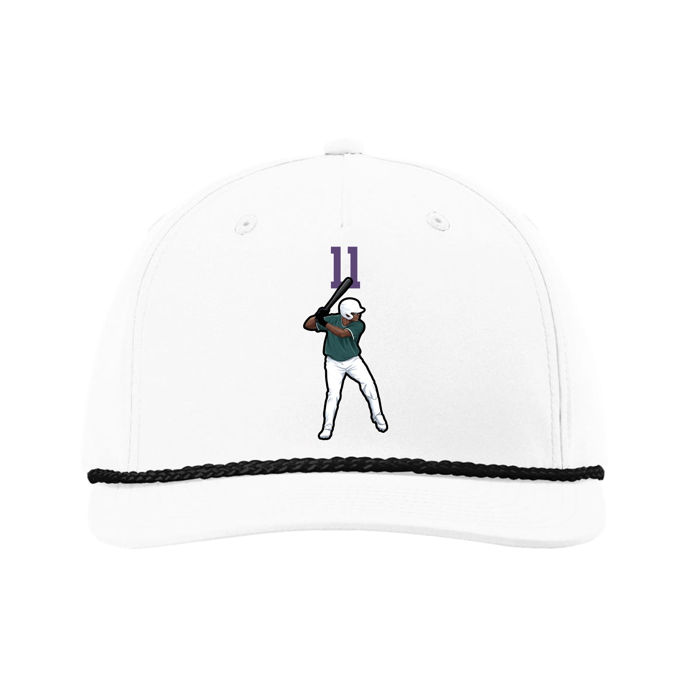 Five-Panel Classic Rope Cap — Number Top in White