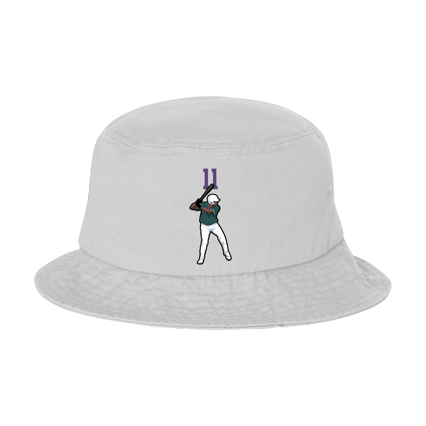 Bucket Cap — Number Top in White