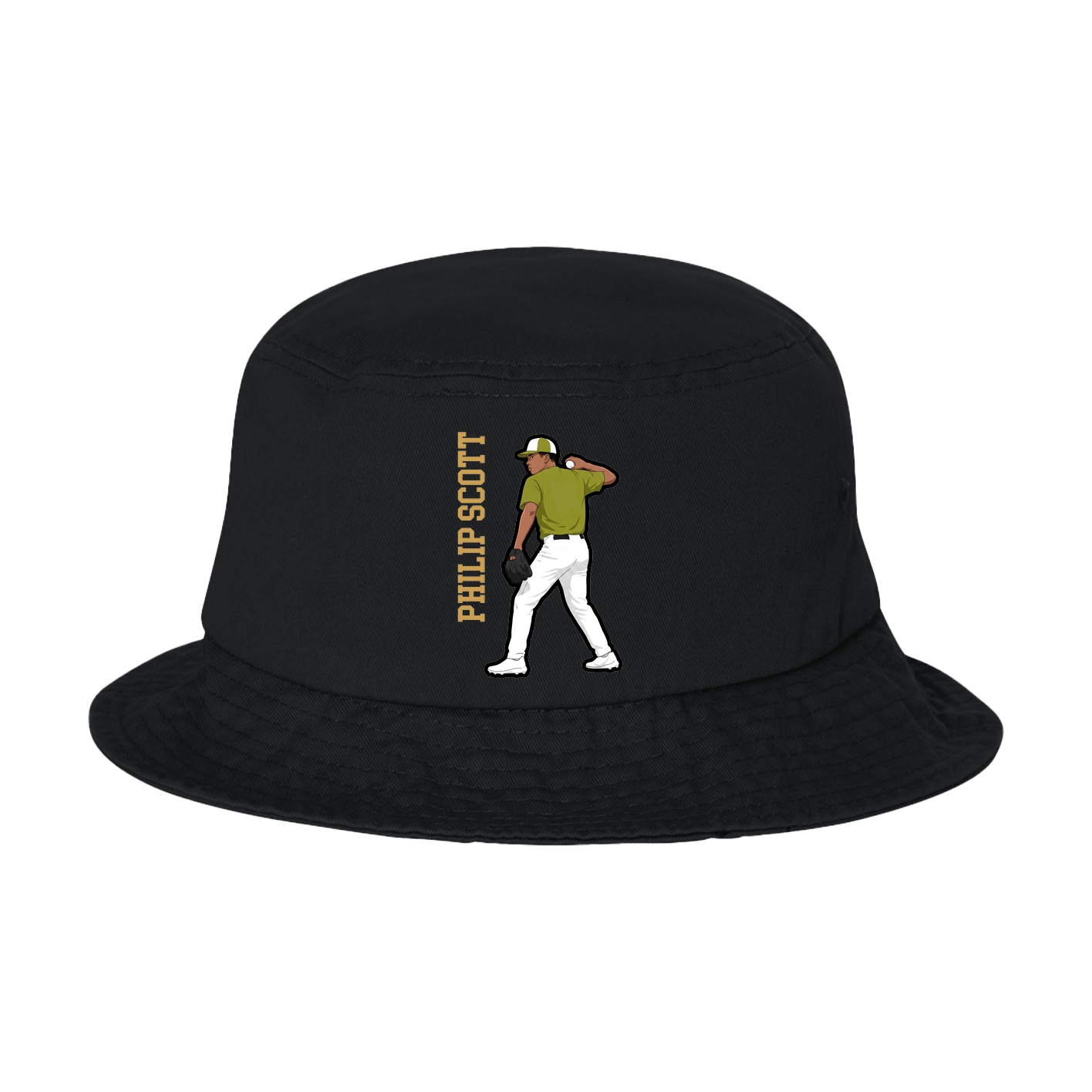 Bucket Cap — Name Vertical in Black
