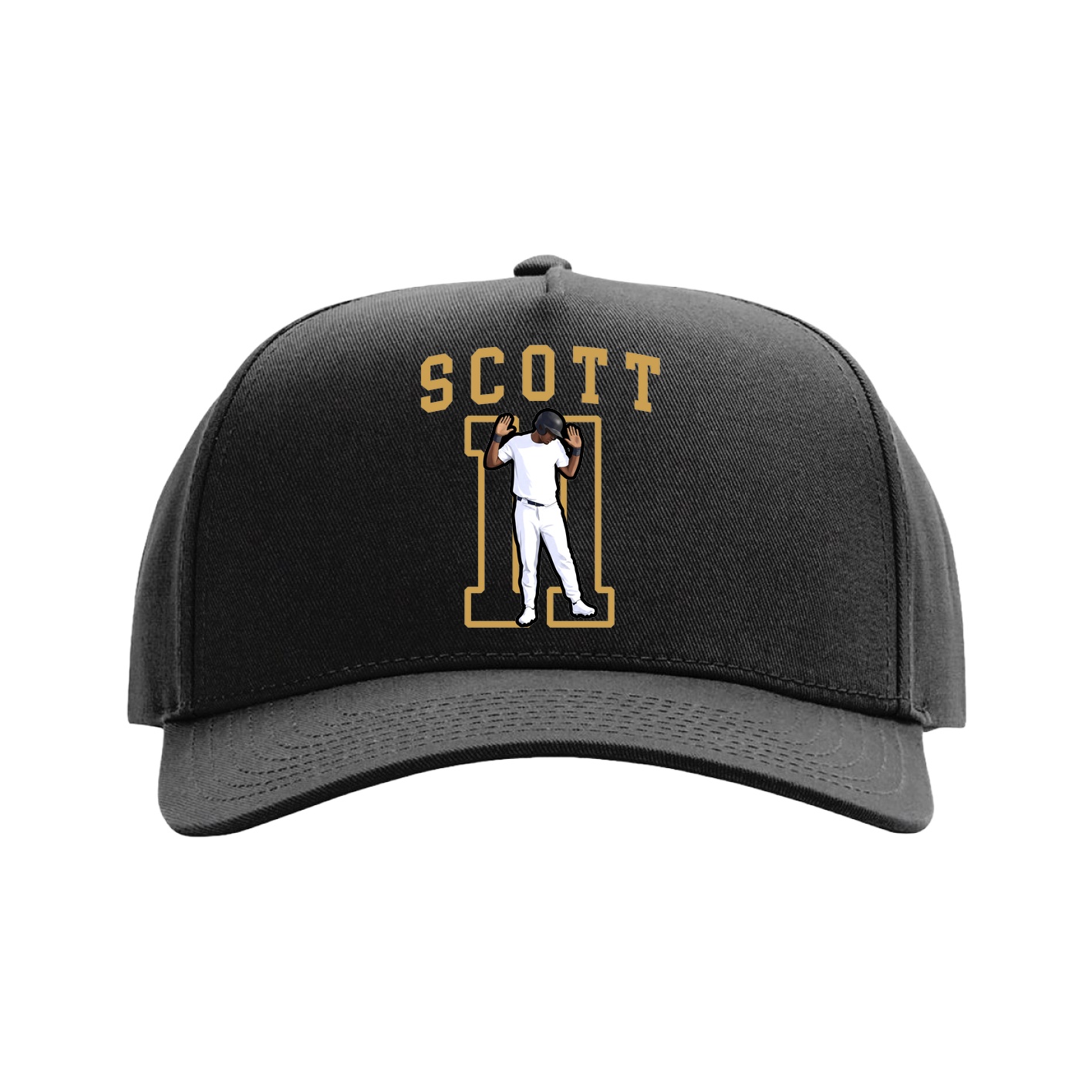 Full Fabric Five-Panel Champ Cap — Shirsey in Black