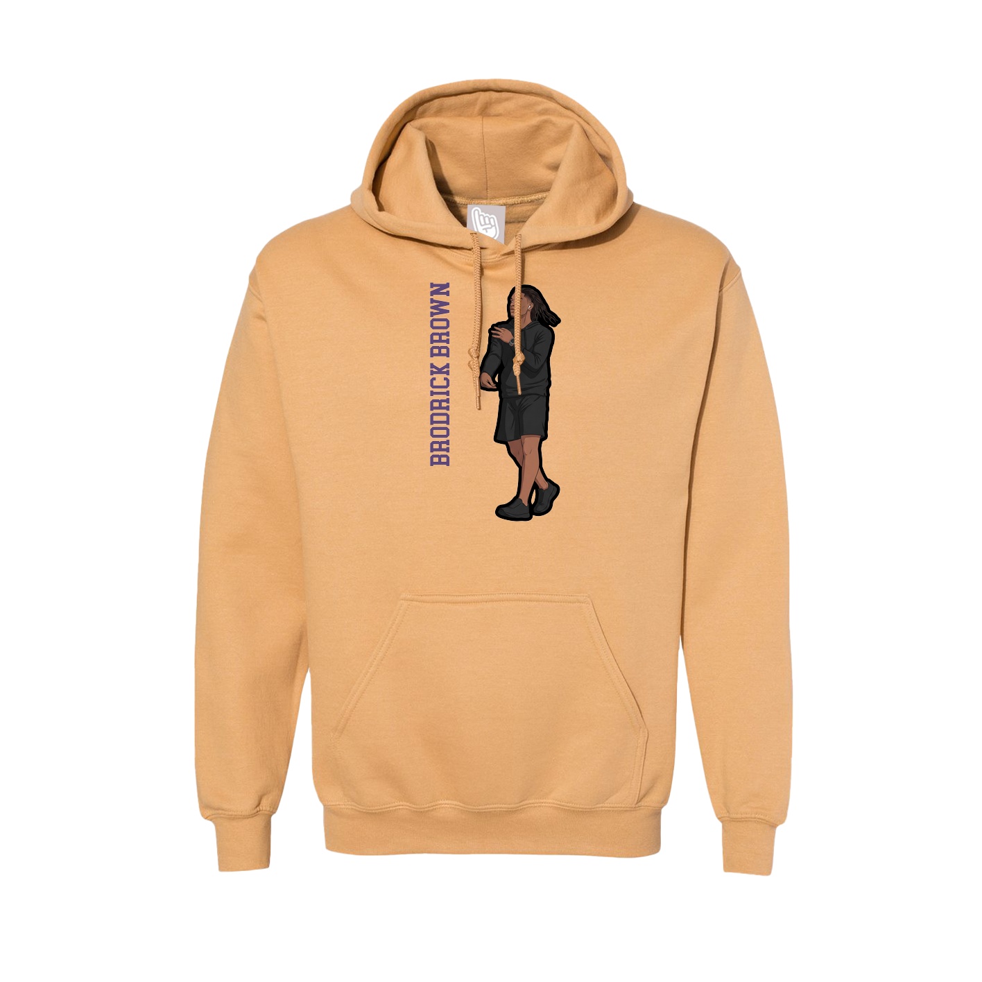 Hoodie — Name Vertical in Vegas Gold