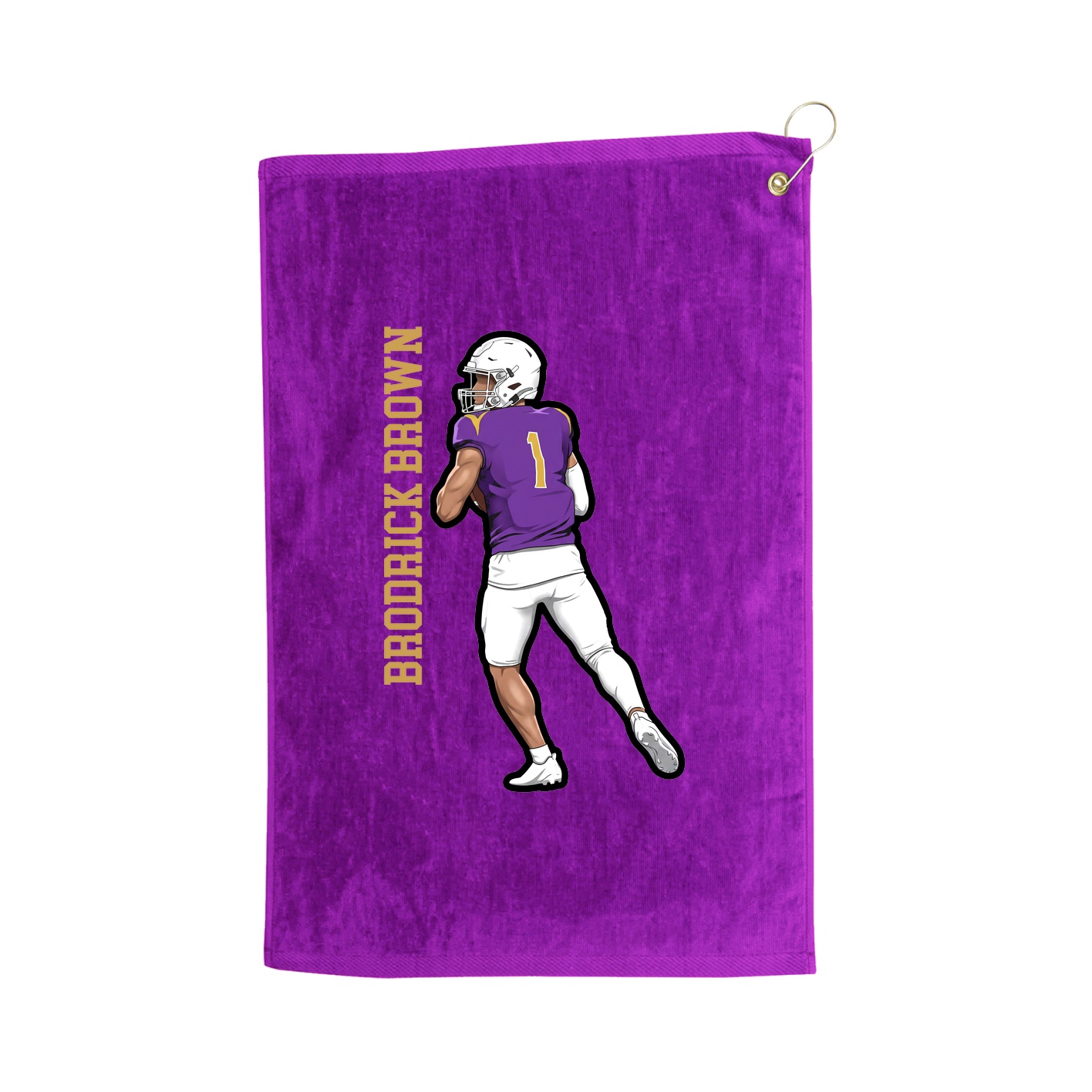 Golf Towel — Name Vertical in Purple